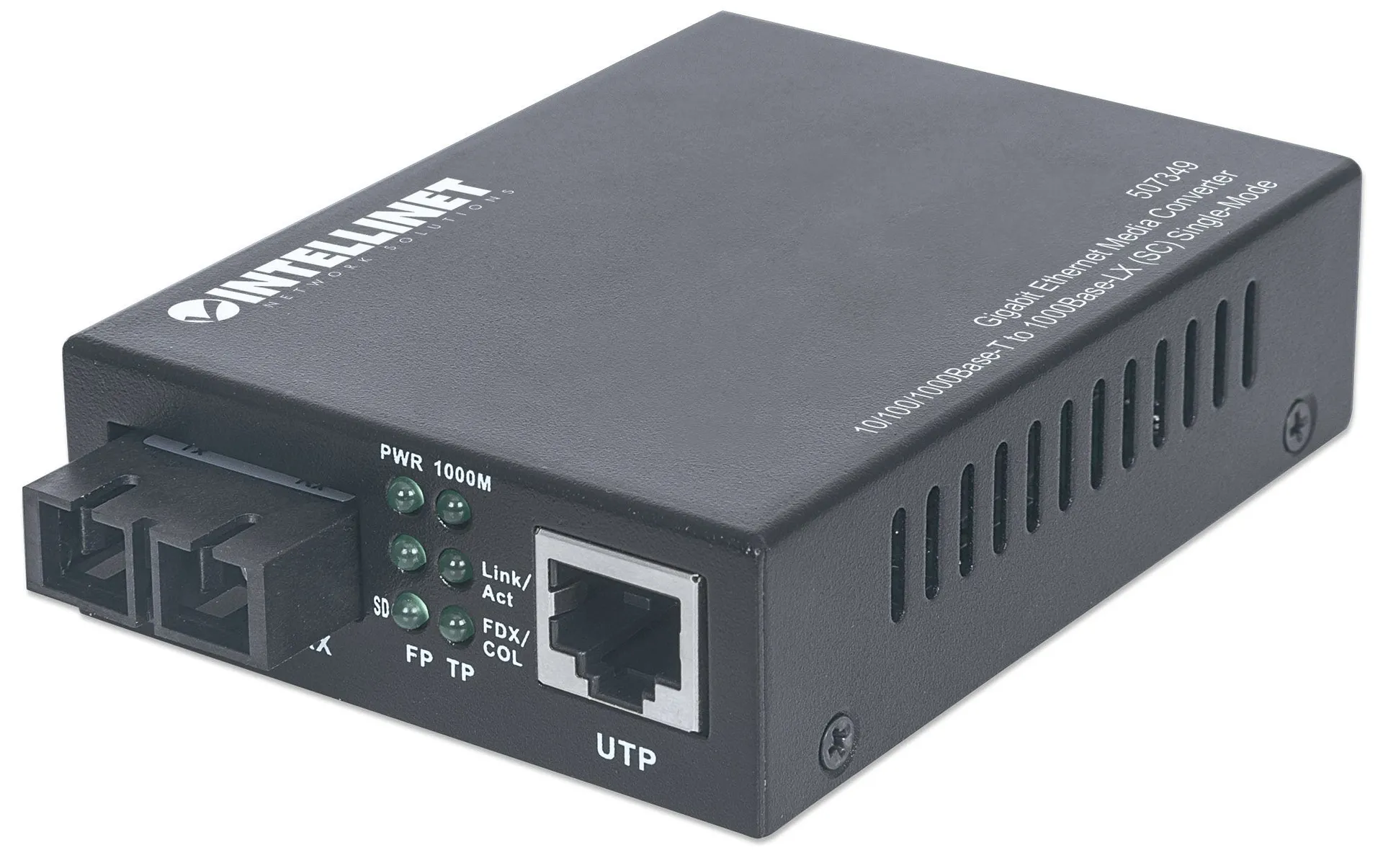 Intellinet Gigabit Ethernet Singlemode Medienkonverter, 10/100/1000Base-T auf 1000Base-LX (SC) Single Mode, 20 km Intellinet Gigabit Ethernet Singlemode Medienkonverter, 10/100/1000Base-T auf 1000Base-LX (SC) Single Mode, 20 km
