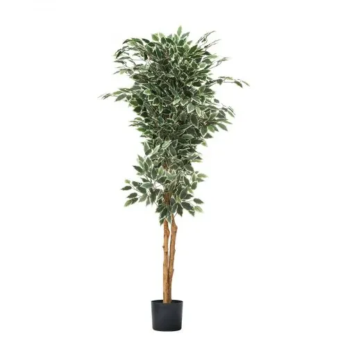 VEVOR Künstlicher Ficusbaum, 1524 mm, mit schwarzem Topf, Kunst-Ficuspflanze mit natürlichem Holzstamm & realistischen grünen Blättern, Seidenbaum für Innenbereich, für Zuhause, Büro, Wohnzimmer – Bild 10