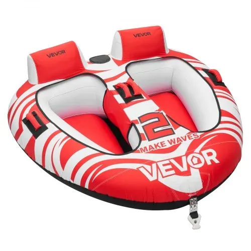 VEVOR Towable Tube für Boote, Wassersport-Schleppreifen für 2 Personen, bis 154 kg Tragfähigkeit, mit Kompletter Nylonabdeckung, Gepolsterten Griffen und Sicherheitsventil, für Seen und Flüsse, Rot – Bild 9