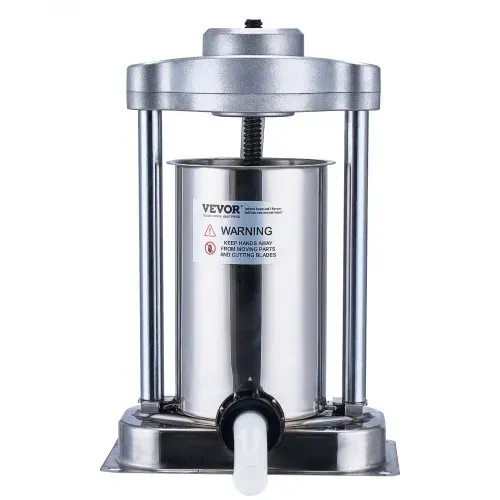 VEVOR Manueller Wurstfüller, 2 l / 5 Pfund vertikale Wurstmaschine mit G-Typ-Klemme, lebensmittelechtes 304 Edelstahlfass mit 2 Füllrohren, für Zuhause, Küche, Restaurant, Gewerbe – Bild 8