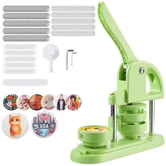 VEVOR Buttonmaschine Knopfmachermaschine Badge Punch Press 58 mm rund, Pinmaker mit 100 Knopfteilen & Kreisschneider & verstärkter ergonomischer Griff, DIY Badge Press Machine Grün VEVOR Buttonmaschine Knopfmachermaschine Badge Punch Press 58 mm rund, Pinmaker mit 100 Knopfteilen & Kreisschneider & verstärkter ergonomischer Griff, DIY Badge Press Machine Grün
