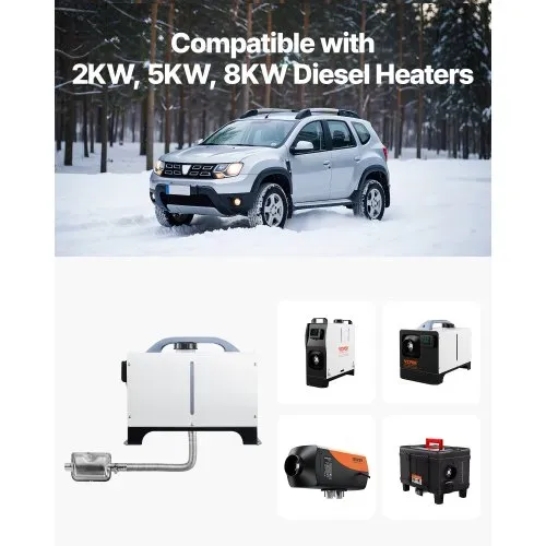 VEVOR Abgasrohr Standheizung flexibler Abgasschlauch 300 cm für Auto-Dieselheizung mit 2 Klemmen, Edelstahl Auspuffrohr mit Φ 25 mm Querschnitt für 2 kW / 5 kW / 8 kW Dieselheizungen Lufterhitzer – Bild 2