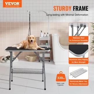 VEVOR Trimmtisch 985x615x1662mm Schertisch Edelstahl Hundepflegetisch 150kg Tragfähigkeit Frisiertisch Hund Faltbar Tierpflegetisch 914,4×609,6mm Desktop Ideal für Baden Trimmen Trocknen Bürsten VEVOR Trimmtisch 985x615x1662mm Schertisch Edelstahl Hundepflegetisch 150kg Tragfähigkeit Frisiertisch Hund Faltbar Tierpflegetisch 914,4×609,6mm Desktop Ideal für Baden Trimmen Trocknen Bürsten