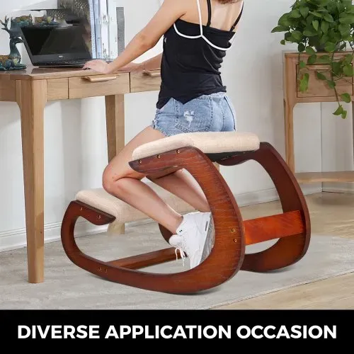 VEVOR Ergonomischer Hocker Verstellbarer Hocker Ergonomische Kissen Komfortabler Home Schreibtisch Formung und Stressabbau Ergonomischer Sessel Knie Hocker (Pekannüsse) – Bild 6