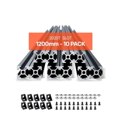 VEVOR 10er Set Aluprofil 1200 mm T-Nut 2020 Aluminium-Strangpressprofil, eloxierte Linearschiene nach europäischem Standard, Nutenprofil für 3D-Drucker, CNC-Maschine DIY, Lasergravur, Schwarz VEVOR 10er Set Aluprofil 1200 mm T-Nut 2020 Aluminium-Strangpressprofil, eloxierte Linearschiene nach europäischem Standard, Nutenprofil für 3D-Drucker, CNC-Maschine DIY, Lasergravur, Schwarz