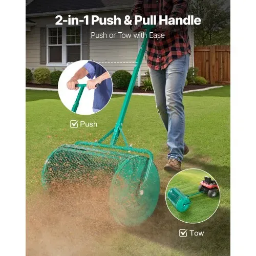 VEVOR Saatgutstreuer, 67 cm breiter Kompoststreuer mit Schiebe-/Schleppgriff, Torfmoosstreuer 4 Höhen verstellbar, Gartenstreuer für Garten, robuster Grassamenstreuer zum Pflanzen & Säen VEVOR Saatgutstreuer, 67 cm breiter Kompoststreuer mit Schiebe-/Schleppgriff, Torfmoosstreuer 4 Höhen verstellbar, Gartenstreuer für Garten, robuster Grassamenstreuer zum Pflanzen & Säen