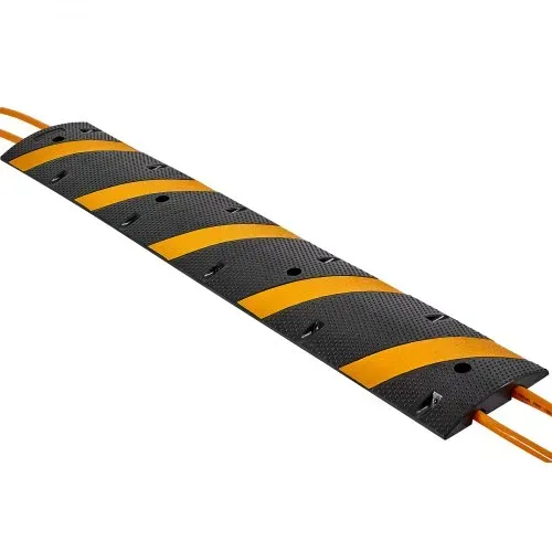 VEVOR 183 cm Kabelbrücke, 2-Kanal, Gummi Überfahrschutz, 9979 kg Tragfähigkeit, Bodenabdeckungen, Stolperschutz Rampe mit Dehnschrauben, für Asphaltbeton-Schotterauffahrten, 1 Stück – Bild 9