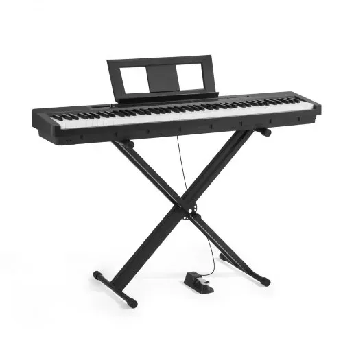 VEVOR Digitalpiano, 88 Tasten vollgewichtet, E-Piano Doppeltastatur & Lautsprecher mit X-Ständer, Sustain-Pedal, Aufnahmefunktion, 280 Töne, Kabellose Verbindung, für Anfänger, Schwarz – Bild 9