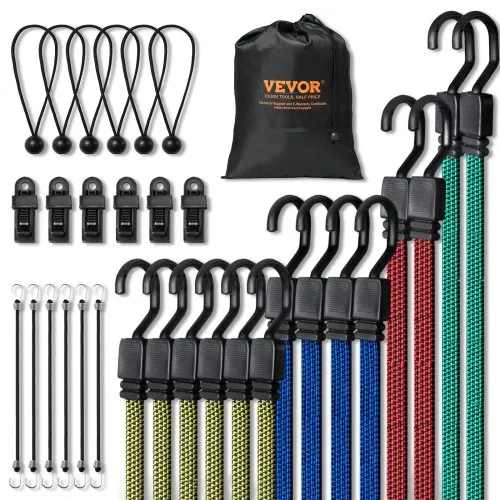 VEVOR 32-teiliges flaches Spannseil-Set, 17 mm robuste Spanngurte mit J-Haken aus A3-Stahl, inkl. 10″, 18″, 24″, 32″, 40″, Spannseil mit tragbarer Aufbewahrungstasche, 6 Clips und Baldachin-Bindern VEVOR 32-teiliges flaches Spannseil-Set, 17 mm robuste Spanngurte mit J-Haken aus A3-Stahl, inkl. 10″, 18″, 24″, 32″, 40″, Spannseil mit tragbarer Aufbewahrungstasche, 6 Clips und Baldachin-Bindern