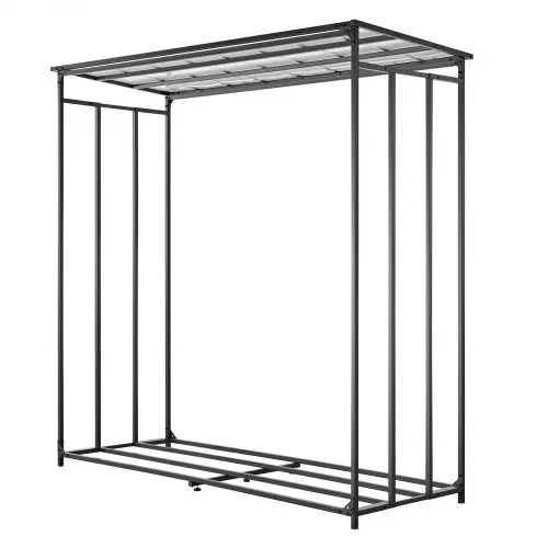 VEVOR Kaminholzregal 3/8 Cord Brennholzregal Feuerholzregal 1855x715x1850mm, für Kamin, Terrasse & Balkon, Rahmen aus Kohlenstoffstahl Pulverbeschichtet, Tragfähigkeit 730 kg, Kapazität 1962 L Schwarz – Bild 10