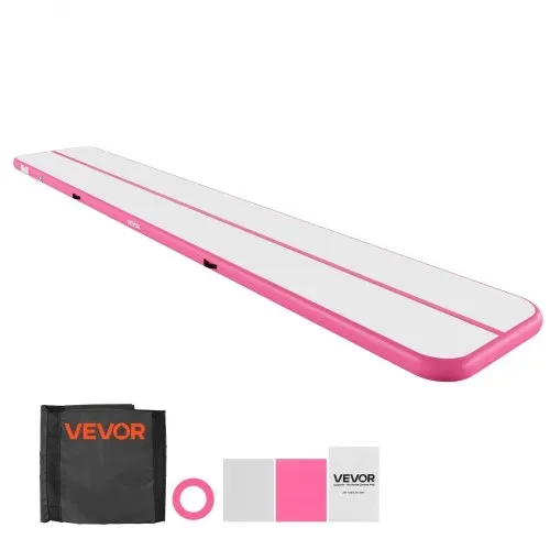 VEVOR Aufblasbare Gymnastikmatte 600x100x10 cm Airtrack-Turnmatte für Training, Wettkampfsport & Yoga, mit Rutschfester Oberfläche, 600-W-Elektroluftpumpe, Reparaturflicken, Düsen & Tasche, Pink – Bild 8