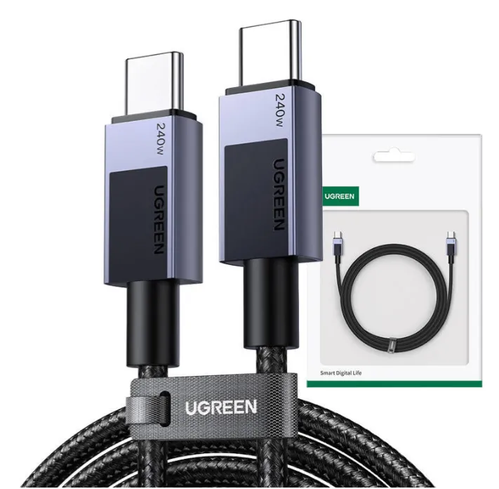 Ugreen 45068 USB Kabel 2 m USB C 0,48 Gbit/s 240 W Schwarz, Grau – Bild 2