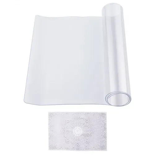 VEVOR Kunststoff-Tischdecke, 16 x 32 Zoll, 1,5 mm dick, transparenter Tischschutz, rechteckige PVC-Schreibtischunterlage, wasserdichte und leicht zu reinigende Schreibtischunterlage, Tischdecke, für Büro, Kommode, Esszimmertisch, Nachttisch – Bild 8