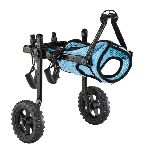 VEVOR Hunderollstuhl für Hinterbeine, verstellbarer Haustierrollstuhl, leichter Hundewagen mit stoßdämpfenden Rädern, Assistive Rollstühle für behinderte, verletzte Hunde bis 10 kg, XS – Bild 8