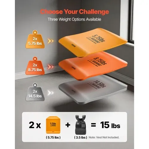 VEVOR Gewichtsplatten für Gewichtswesten 5,2 kg Set (2 x 2,6 kg), Gebogene Gewichtswestenplatten für WODs & Funktionelles Training, Ergonomisches Zusatzgewicht für Krafttraining, Laufen und Fitness – Bild 4