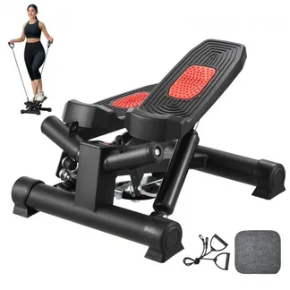 VEVOR Treppenstepper Mini-Stepper Training, hydraulischer Fitness-Twist-Stepper mit Widerstandsbändern, Ganzkörper-Workout-Cardiogerät, Treppensteiger mit LCD-Monitor, 150 kg Tragkraft Schwarz VEVOR Treppenstepper Mini-Stepper Training, hydraulischer Fitness-Twist-Stepper mit Widerstandsbändern, Ganzkörper-Workout-Cardiogerät, Treppensteiger mit LCD-Monitor, 150 kg Tragkraft Schwarz