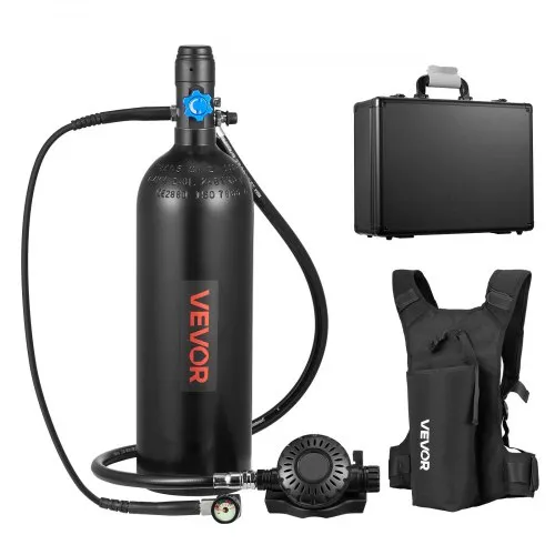 VEVOR Mini-Tauchflasche 2 L, Tragbare Lungenflasche für Unterwasseratmung, Wiederverwendbare Sauerstoffflasche für bis zu 35 Minuten Tauchzeit, Tauchausrüstung mit Rucksack & Tasche VEVOR Mini-Tauchflasche 2 L, Tragbare Lungenflasche für Unterwasseratmung, Wiederverwendbare Sauerstoffflasche für bis zu 35 Minuten Tauchzeit, Tauchausrüstung mit Rucksack & Tasche
