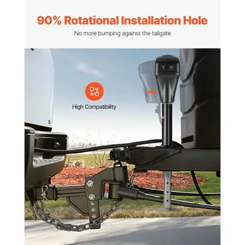 VEVOR Elektrischer Anhängerheber, 2267 kg, Wohnmobil-Anhängerstütze mit 7-poligem Stecker, manueller Kurbel & Wagenheberabdeckung, 255-860 mm Hub, für Anhänger, Wohnmobile & Wohnwagen, schwarz – Bild 5
