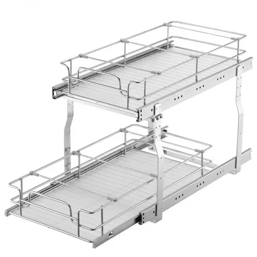 VEVOR Ausziehbarer Spülschrank-Organizer mit 2 Ebenen unter Waschbecken (249x539x81 mm) Gewürzregal Küchenregal Lagerregal Organizer für Küche Badezimmer 334x563x485 mm (Installationsgröße) – Bild 10