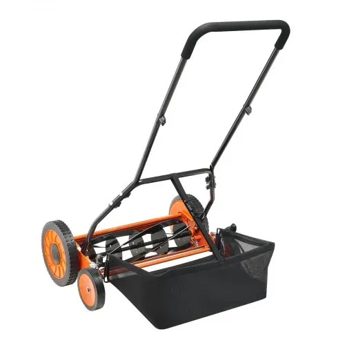 VEVOR Spindelmäher mit 450 mm Schnittbreite, Rasenmäher Schnitthöhe von 35 bis 62 mm, Handmäher mit 5 Klingen und Grasfangsack, Ideal für grüne Rasenflächen, Einfahrten, Innenhöfe – Bild 9