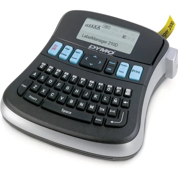 DYMO LabelManager 210D+ Beschriftungsgerät | Etikettiergerät mit QWERTZ Tastatur & großem Grafikdisplay | für D1 Etiketten in 69und 12mm Breite – Bild 3