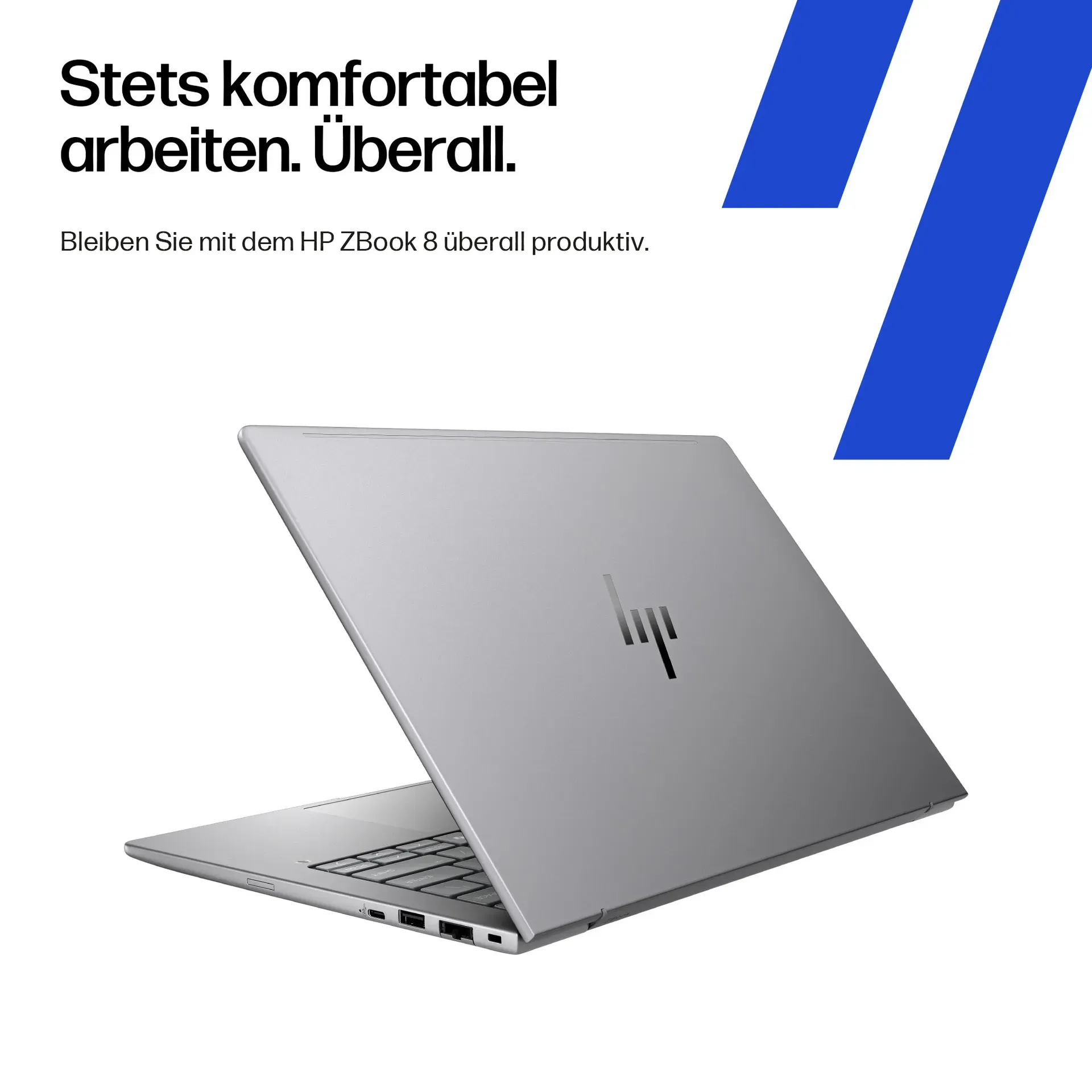 HP ZBook 8 G1ak Copilot+ PC AMD Ryzen AI 7 PRO 350 Mobiler Arbeitsplatz 35,6 cm (14") WUXGA 32 GB DDR5-SDRAM 1 TB SSD Wi-Fi 7 (802.11be) Windows 11 Pro AI Workstation, AI PC Silber – Bild 7