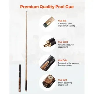VEVOR Snookerqueue Billardqueue (1447,8 mm / 540 g) mit Verlängerungsstange & Lederspitze & Aluminiumkoffer & Handtuch, Billardstock geeignet für professionellen Billardtisch, Bar, Zuhause, Büro VEVOR Snookerqueue Billardqueue (1447,8 mm / 540 g) mit Verlängerungsstange & Lederspitze & Aluminiumkoffer & Handtuch, Billardstock geeignet für professionellen Billardtisch, Bar, Zuhause, Büro