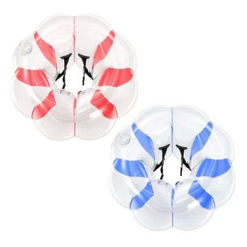 VEVOR 2 x Aufblasbare Bumper Sumo Bälle 0,9 m für Kinder Blau Rot Stoßball für Garten, Camping, Picknick, Rasen & Outdoor, 0,4 mm Starkes PVC, Heißverschweißte Griffe & Stabil Sitzende Schultergurte – Bild 9