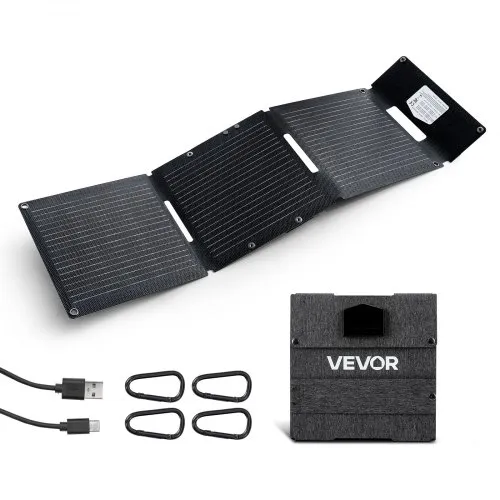 VEVOR Faltbares Solarpanel 30 W, 16BB N-Typ Monokristallines Solarmodul, Tragbares Solarladegerät mit USB-A-, USB-A (QC3.0)- & Typ-C-Anschlüssen für Camping, Rucksackreisen, Handys & Tablets VEVOR Faltbares Solarpanel 30 W, 16BB N-Typ Monokristallines Solarmodul, Tragbares Solarladegerät mit USB-A-, USB-A (QC3.0)- & Typ-C-Anschlüssen für Camping, Rucksackreisen, Handys & Tablets
