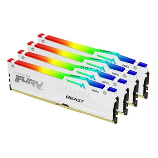 Kingston Technology FURY Beast 64 GB 6000 MT/s DDR5 CL40 DIMM (4er-Kit) White RGB XMP Kingston Technology FURY Beast 64 GB 6000 MT/s DDR5 CL40 DIMM (4er-Kit) White RGB XMP