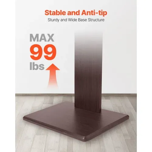 VEVOR Desktop TV-Ständer Fernsehständer für 812,8-1778 mm TVs bis zu 45 kg, ±15° Links-Rechts-Drehung & höhenverstellbare TV-Halterung für Ecke Schlafzimmer Wohnzimmer (max. 600 x 400 mm) – Bild 3