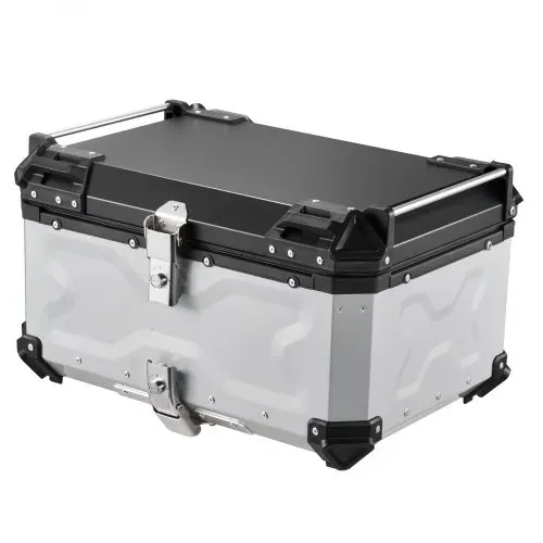 VEVOR Topcase Motorradkoffer 65 L, Universal-Heckkoffer Aluminium, Helmkoffer Wasserdicht, Abnehmbar, mit Sicherheitsschloss, Reflexstreifen und Lederfutter zur Helmaufbewahrung – Bild 8