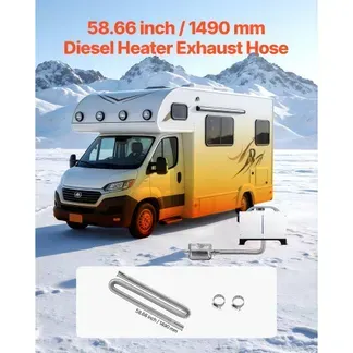 VEVOR Abgasrohr Standheizung flexibler Abgasschlauch 149 cm für Auto-Dieselheizung mit 2 Klemmen, Edelstahl Auspuffrohr mit Φ 25 mm Querschnitt für 2 kW / 5 kW / 8 kW Dieselheizungen Lufterhitzer VEVOR Abgasrohr Standheizung flexibler Abgasschlauch 149 cm für Auto-Dieselheizung mit 2 Klemmen, Edelstahl Auspuffrohr mit Φ 25 mm Querschnitt für 2 kW / 5 kW / 8 kW Dieselheizungen Lufterhitzer