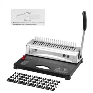 VEVOR Bindemaschine, Kammbindemaschine 21-Loch-Bindung 450 Blatt, Buchbindemaschine mit 100 Stück 3/8 Zoll Kammbinderücken, für Briefgröße, A4, A5 VEVOR Bindemaschine, Kammbindemaschine 21-Loch-Bindung 450 Blatt, Buchbindemaschine mit 100 Stück 3/8 Zoll Kammbinderücken, für Briefgröße, A4, A5