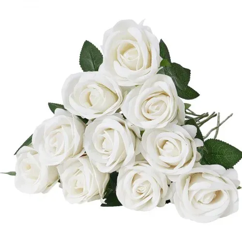 VEVOR Künstliche Blumen Rosen, 120 Stück Kunstblumen, Weiße Gefälschte Rose mit Stielen, Schaumrosen für DIY Hochzeit Blumensträuße Braut Valentinstag Muttertag Zuhause Dekoration – Bild 10