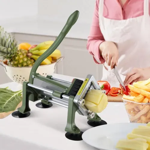 VEVOR Pommes-Frites-Schneider Kartoffelschneider mit 1/2 Zoll & 3/8-Zoll-Klinge aus Edelstahl, manueller Kartoffelschneider & Zerkleinerer mit Saugnäpfen, ideal für Kartoffeln Pommes Frites Gemüse – Bild 7