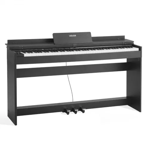 VEVOR Digitalpiano, 88 Tasten vollgewichtet anschlagdynamisch, E-Piano mit Möbelständer, Netzteil, Dreifachpedal, 680 Töne, unterstützt kabellose Verbindung, mit Kopfhörern, für Anfänger VEVOR Digitalpiano, 88 Tasten vollgewichtet anschlagdynamisch, E-Piano mit Möbelständer, Netzteil, Dreifachpedal, 680 Töne, unterstützt kabellose Verbindung, mit Kopfhörern, für Anfänger