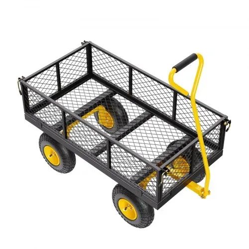 VEVOR Bollerwagen 965x560x535 mm, Gartenwagen, Transportwagen auf Rädern, Gerätewagen mit Reifen und abnehmbaren Seitenteilen aus Netzgewebe (umbaubar in Pritsche) und um 180° drehbarem Griff – Bild 9