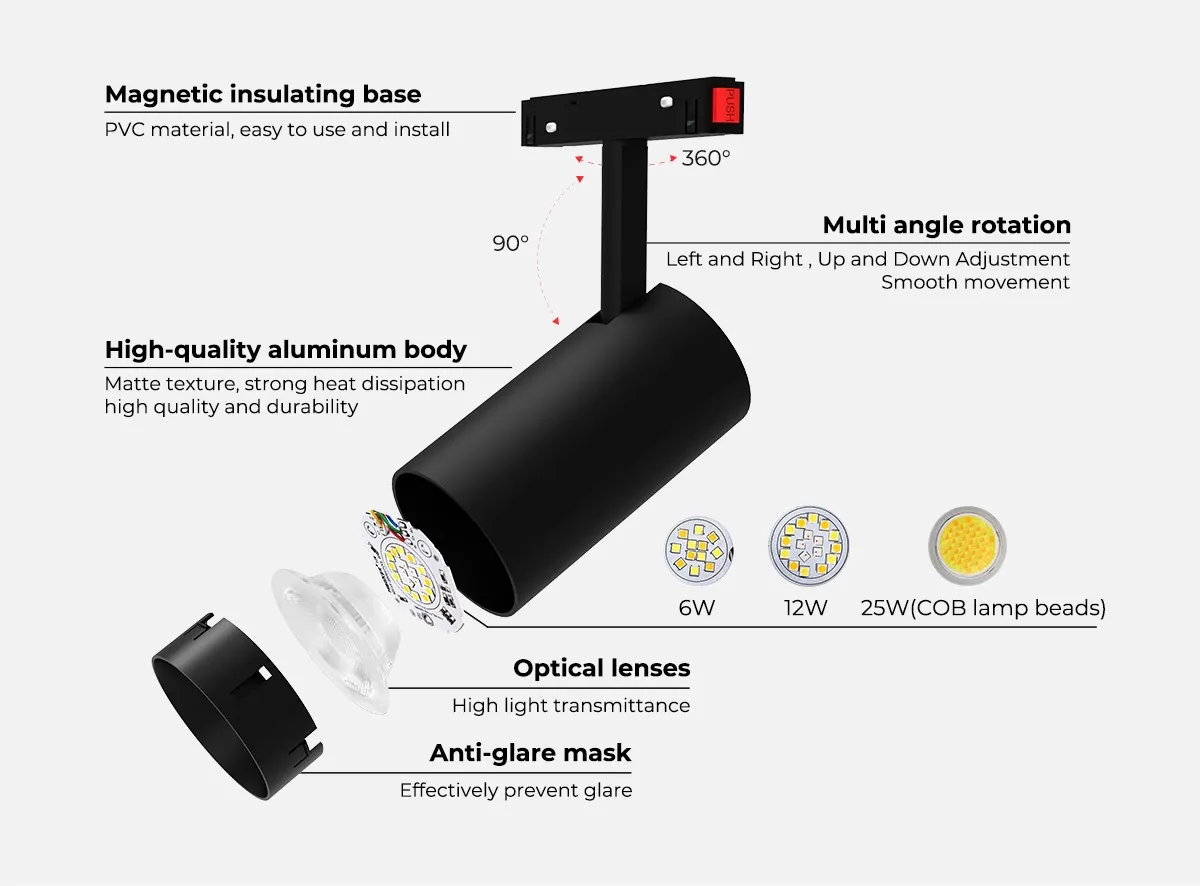MiBoxer MS2-25B-ZR LED 48V Track Magnetic Spotlight CCT Zigbee 3.0 + 2.4G 25W – Bild 4