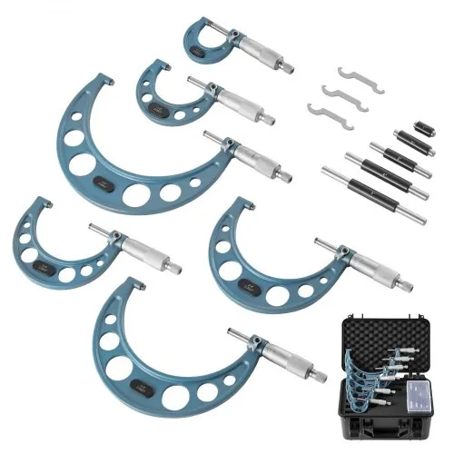 VEVOR Bügelmessschraube 4-tlg. Set, Mikrometer mit Messgenauigkeit von 0,0001/0,0002 Zoll, Messschraube für Metallbearbeitung & Maschinenbau, mit Schutzkoffer, 0-1/1-2/2-3/3-4/4-5/5-6 Zoll VEVOR Bügelmessschraube 4-tlg. Set, Mikrometer mit Messgenauigkeit von 0,0001/0,0002 Zoll, Messschraube für Metallbearbeitung & Maschinenbau, mit Schutzkoffer, 0-1/1-2/2-3/3-4/4-5/5-6 Zoll