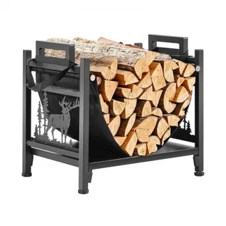 VEVOR Kaminholzregal 450x315x415 mm, Brennholzregal mit Segeltuchträger, Kaminholzhalter 18 kg Tragfähigkeit, Brennholzhalter aus pulverbeschichtetem Stahl, robuster Holzstapelständer für den Kamin VEVOR Kaminholzregal 450x315x415 mm, Brennholzregal mit Segeltuchträger, Kaminholzhalter 18 kg Tragfähigkeit, Brennholzhalter aus pulverbeschichtetem Stahl, robuster Holzstapelständer für den Kamin