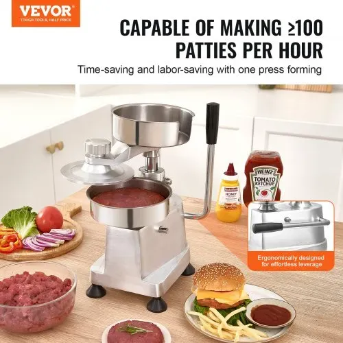 VEVOR Kommerzieller Burgerpresse – Hamburger Patty Maker 10 / 13 / 15 cm, mit 3 Packungen Burgerpapier, Professionelle Hamburgerpresse aus Edelstahl, Perfekt für Burger Patties Cooking BBQ Zubehör VEVOR Kommerzieller Burgerpresse – Hamburger Patty Maker 10 / 13 / 15 cm, mit 3 Packungen Burgerpapier, Professionelle Hamburgerpresse aus Edelstahl, Perfekt für Burger Patties Cooking BBQ Zubehör