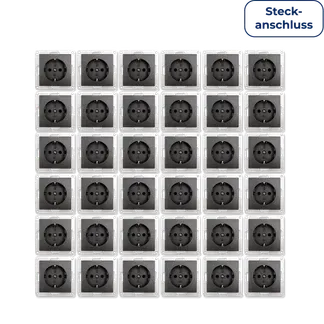 Schutzkontakt-Steckdose McPower “Flair“ 250V~/16A, UP, Steckanschluss, 36er-Pack Schutzkontakt-Steckdose McPower “Flair“ 250V~/16A, UP, Steckanschluss, 36er-Pack