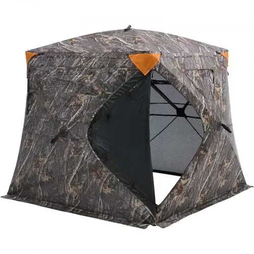VEVOR Jagdversteck 270° durchsichtiges Bodenversteck, 4–5 Personen Pop-Up-Hirschversteck für die Jagd mit Tragetasche, tragbares, belastbares Jagdzelt Durchsichtnetz für Hirsch Tarnfarbe – Bild 8