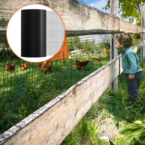 VEVOR Volierendraht 61 x 3048 cm, Gartenzaun, 1,06 mm Maschendrahtzaunrolle, Vinylbeschichtetes Drahtzaun für Hühnerstallbarrieren, Kaninchen- und Schlangenzäune, Geflügelgehege – Bild 7