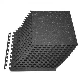 VEVOR 24 x Puzzlematte Bodenschutzmatte 610 x 610 x 14 mm, Hochdichte EVA-Schaumstoffmatte, Ineinandergreifende Fitnessmatte Gymnastikmatte Sportmatte, Trainingsmatte (Schwarz) mit Grauen Punkten VEVOR 24 x Puzzlematte Bodenschutzmatte 610 x 610 x 14 mm, Hochdichte EVA-Schaumstoffmatte, Ineinandergreifende Fitnessmatte Gymnastikmatte Sportmatte, Trainingsmatte (Schwarz) mit Grauen Punkten