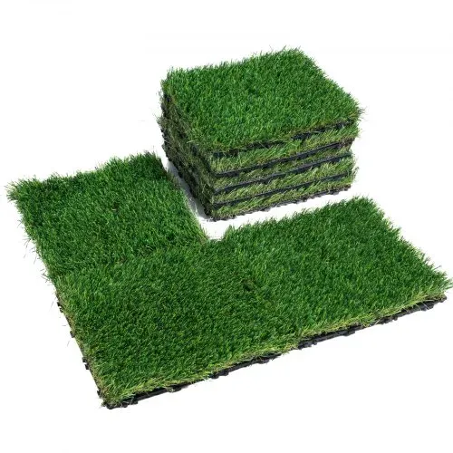 VEVOR Kunstrasenfliesen-Set für ineinandergreifende Rasenfläche 18er-Set 31x31cm Kunstrasen selbstentleerende Matte Bodenbelag Dekor-Pad perfekt für Mehrzweck-Hundematten im Innen- und Außenbereich – Bild 10