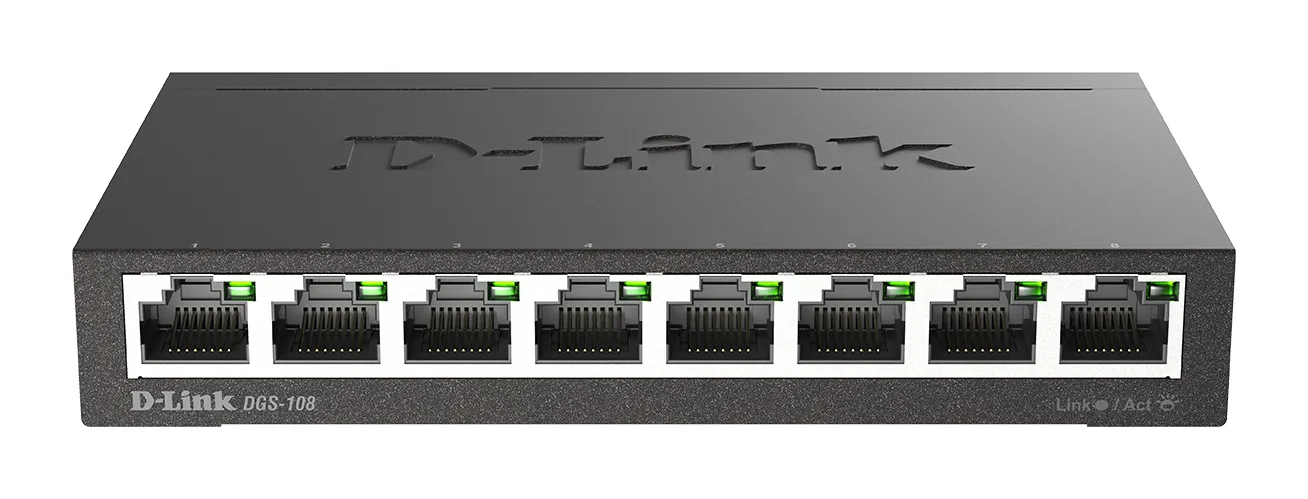 D-Link DGS-108 Unmanaged L2 Gigabit Ethernet (10/100/1000) Schwarz D-Link DGS-108 Unmanaged L2 Gigabit Ethernet (10/100/1000) Schwarz
