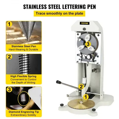 VEVOR Ring-Innengravurmaschine Innerhalb Ring Graviermaschine Machine (1,5–2,0 mm) 360° drehbare Backen, Standard-Buchstabenblock-Stempel, Schmuck-Gravurmaschine, doppelseitiges Zifferblatt – Bild 4