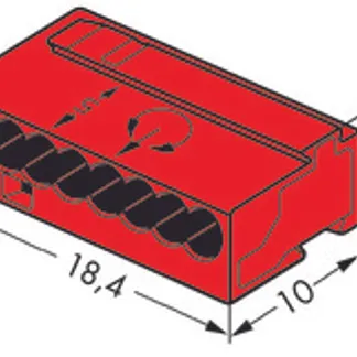 Wago Serie 243- 8-Leiter-Micro-Klemme (50 Stück) rot Wago Serie 243- 8-Leiter-Micro-Klemme (50 Stück) rot